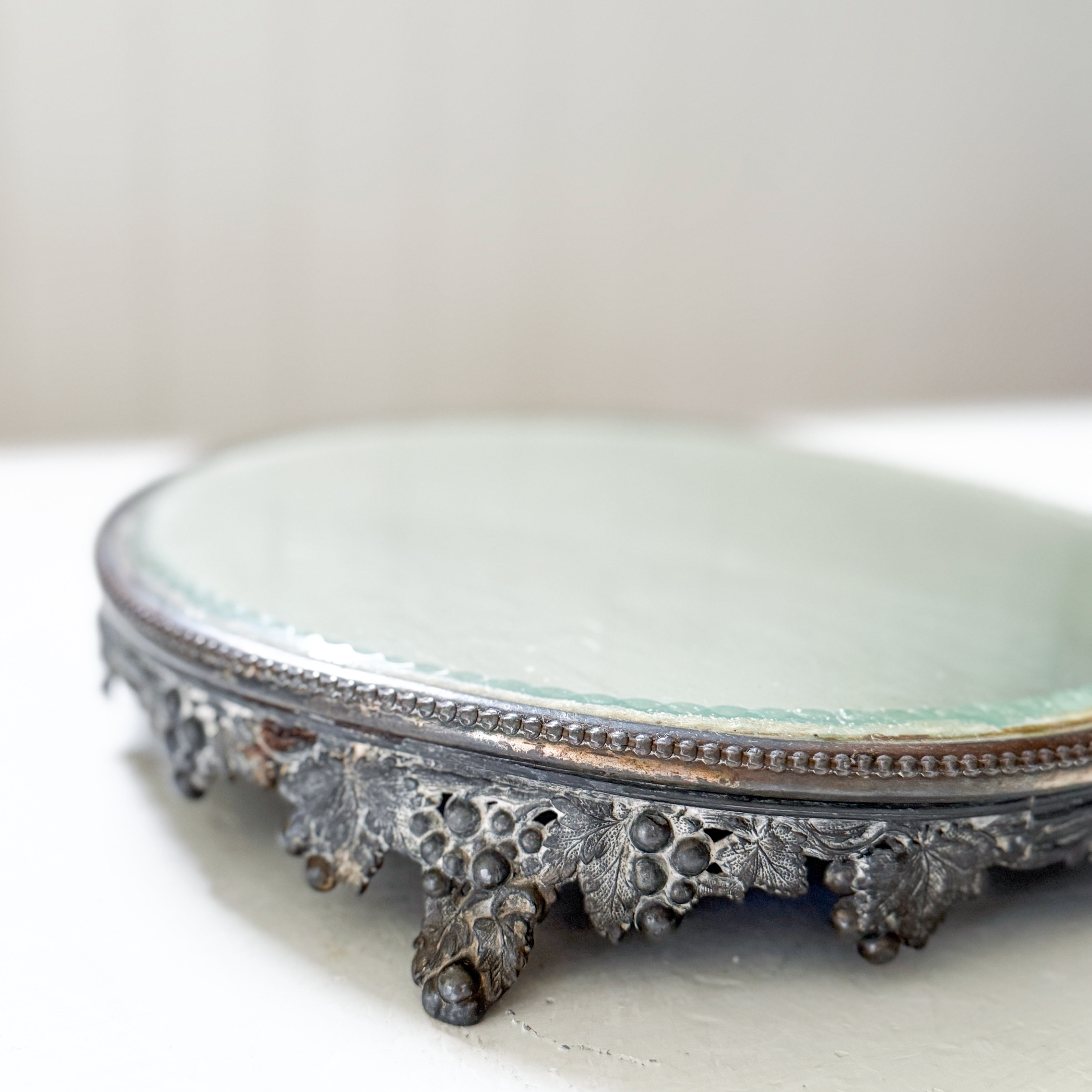 19th Century Antique Silver Mirror Plateau Trays