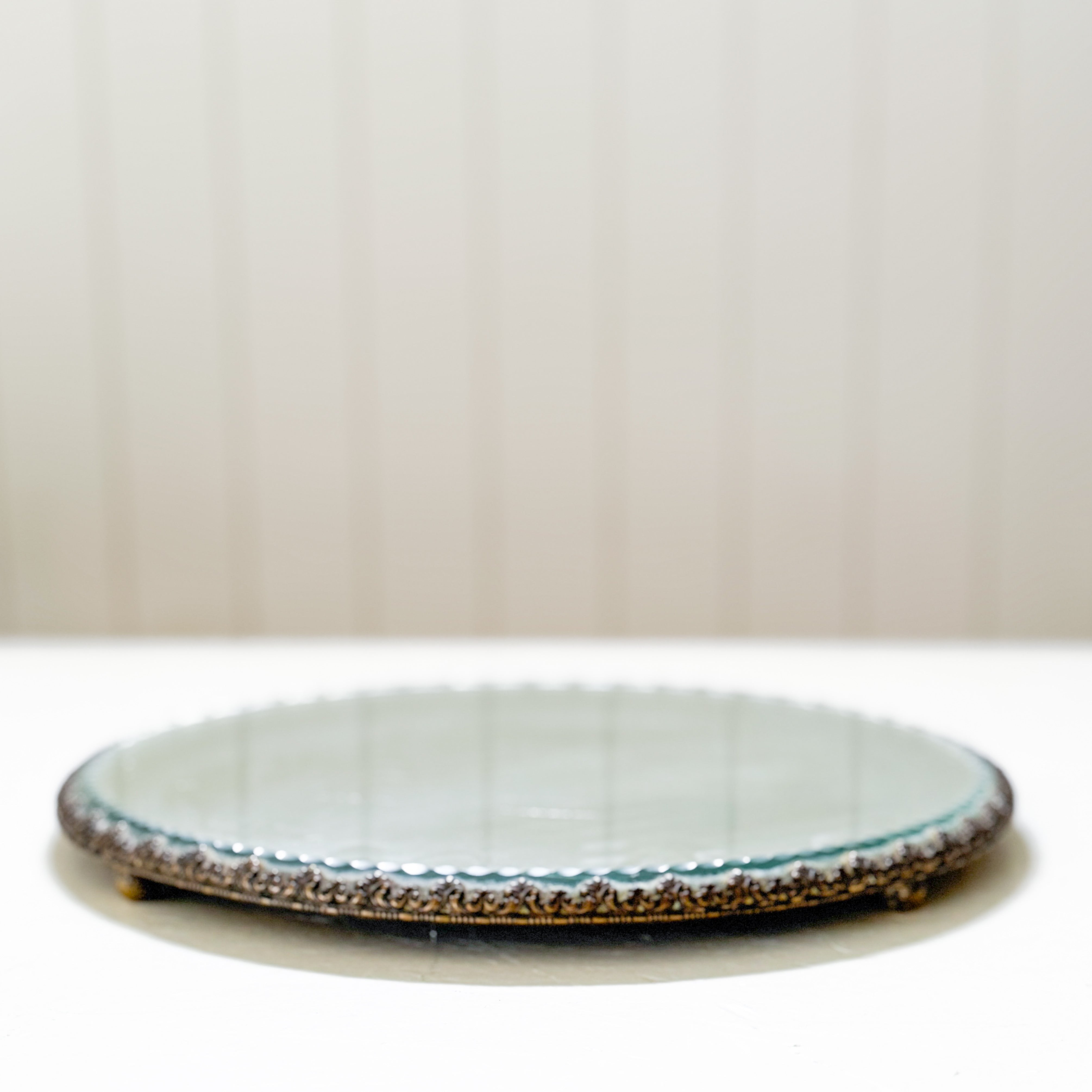 19th Century Antique Silver Mirror Plateau Trays