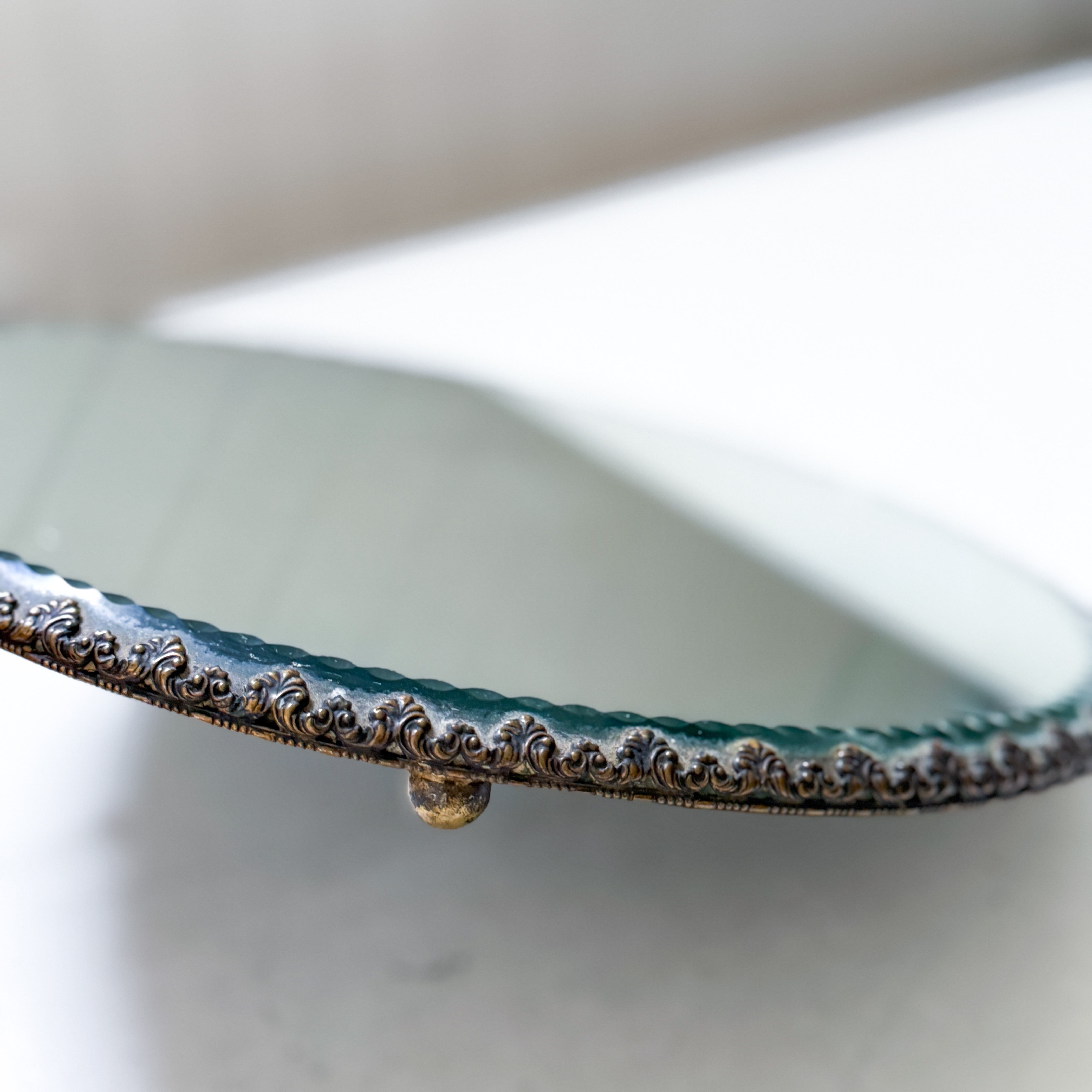 19th Century Antique Silver Mirror Plateau Trays