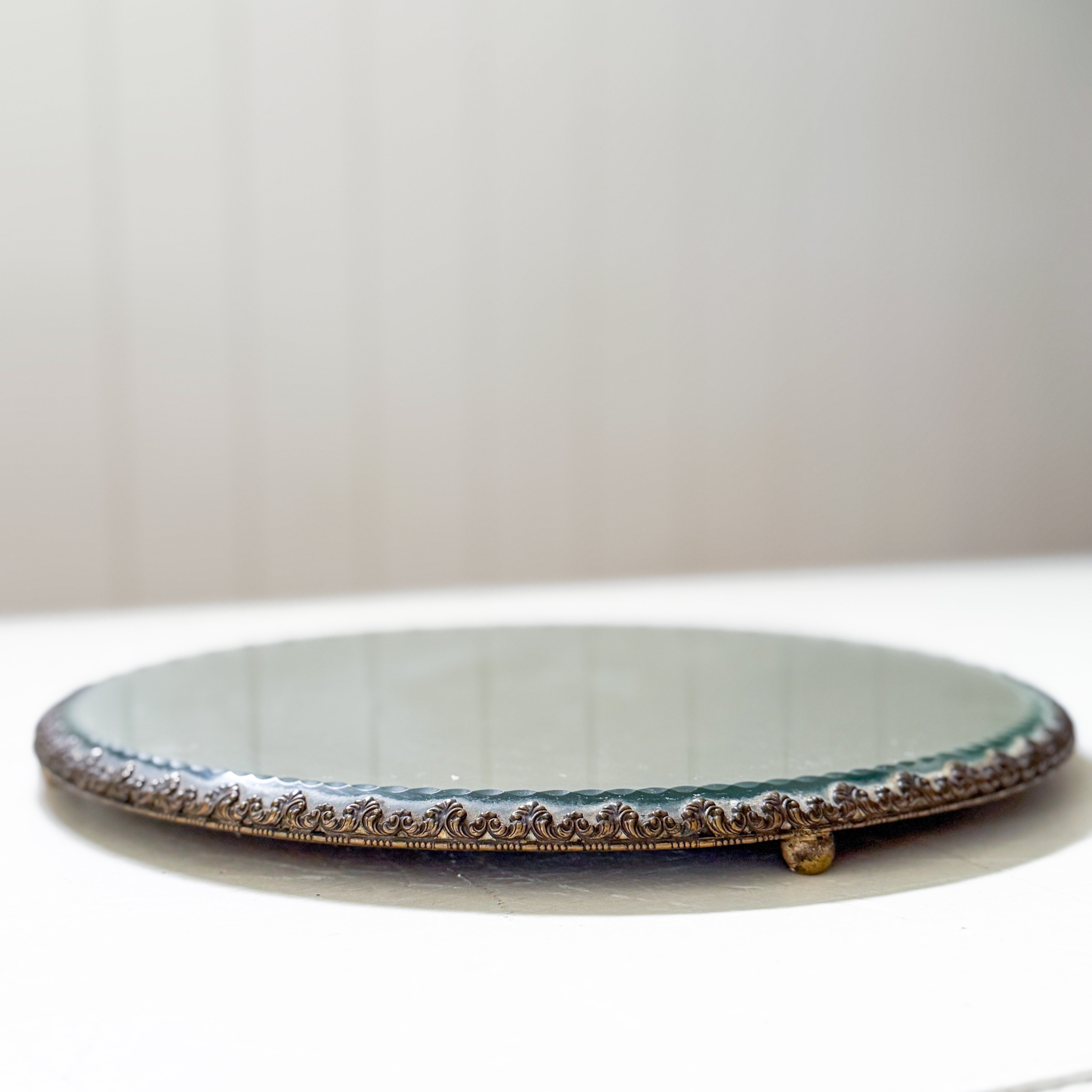 19th Century Antique Silver Mirror Plateau Trays