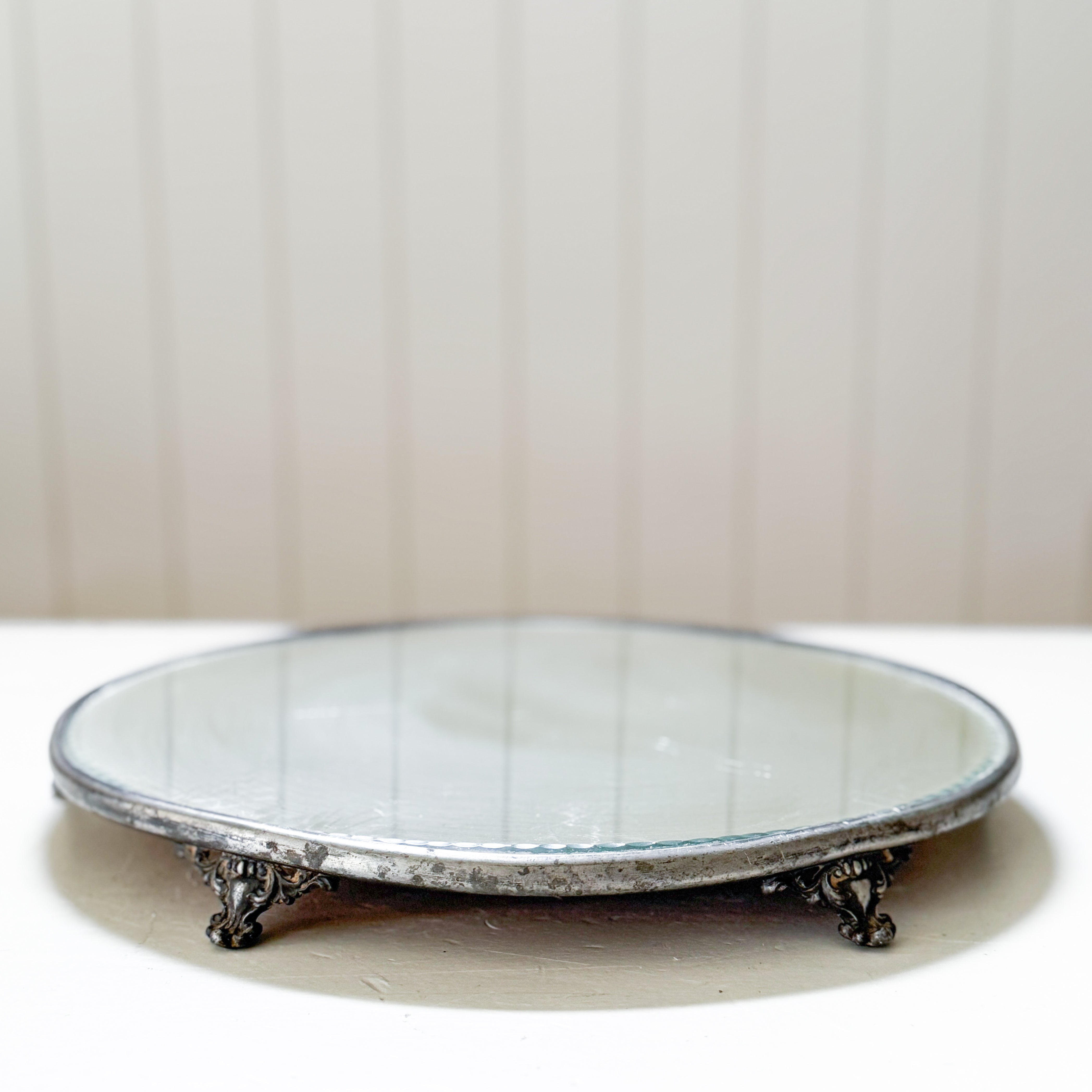 19th Century Antique Silver Mirror Plateau Trays
