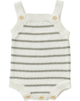 Organic Cotton Stripe Knit Romper | Sage + Ivory