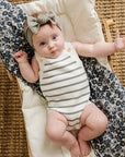 Organic Cotton Stripe Knit Romper | Sage + Ivory