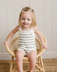 Organic Cotton Stripe Knit Romper | Sage + Ivory