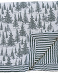 Plush Muslin Quilt | Forest + Green Stripe