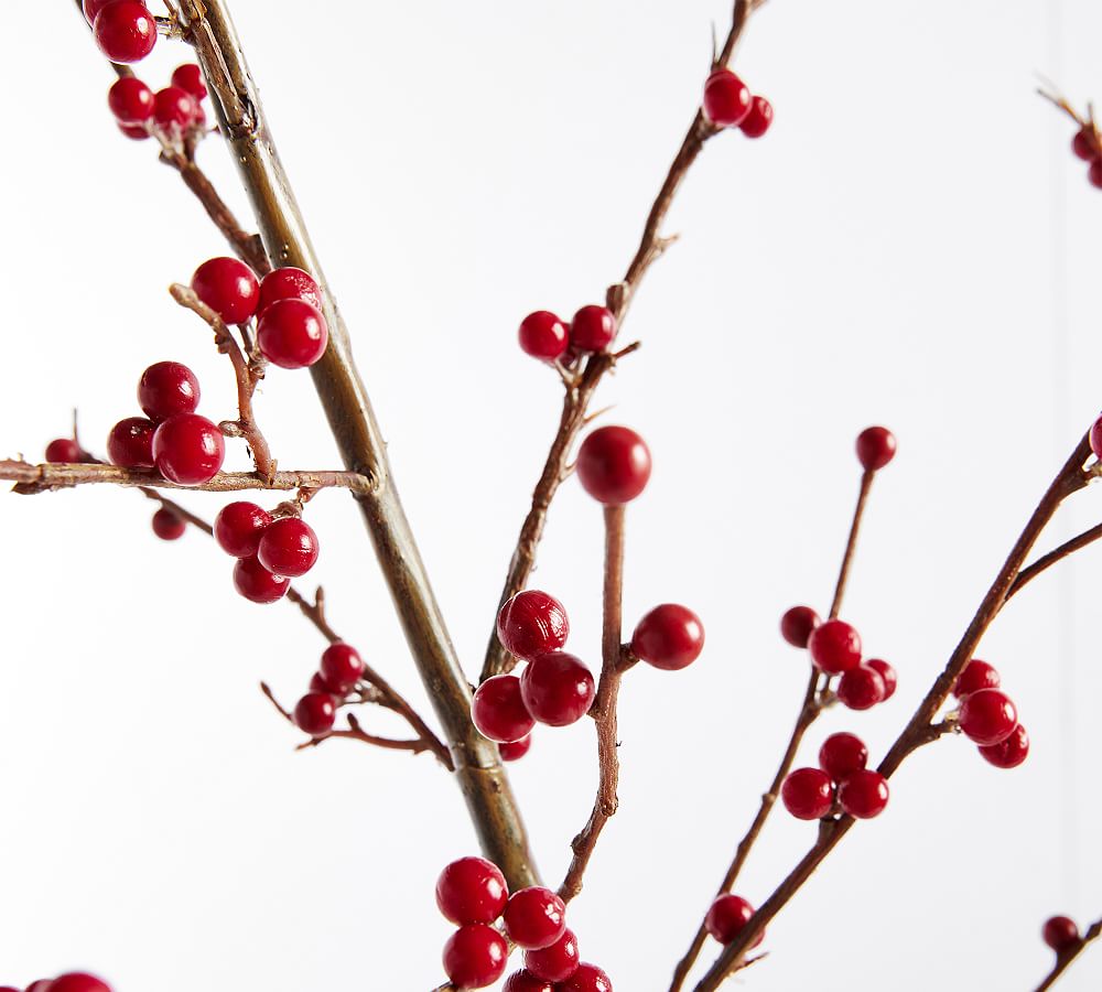 Faux Ilex Berry Branches
