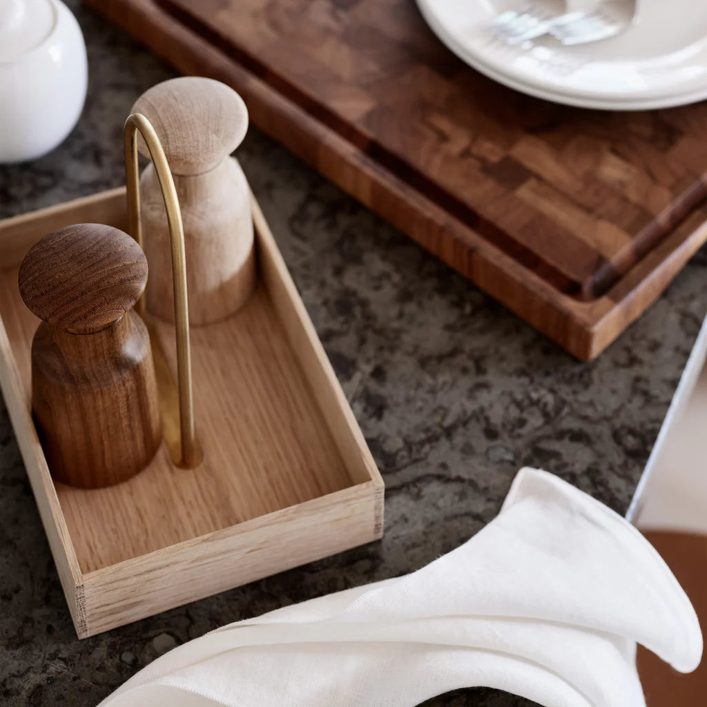 Danish Salt + Pepper Wooden Grinder Set | Oiled Oak + Teak