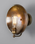 Cormac Industrial Brass Dish Wall Sconce