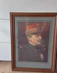 Framed Authentic Vintage WWI Portraits of French & American Generals