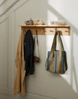 Oak Storage Shelf with Hooks