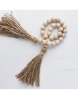 Natural Wood Beaded Garland | Jute & Leather
