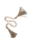 Natural Wood Beaded Garland | Jute & Leather